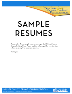 SAMPLE RESUMES - Rc