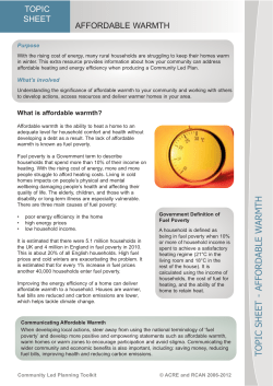 Affordable Warmth - Community Impact Bucks