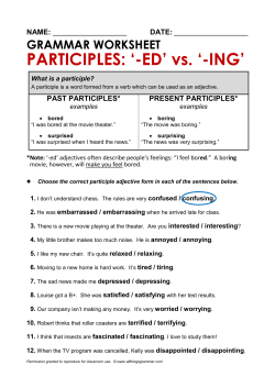 PARTICIPLES: `-ED` vs. `-ING`