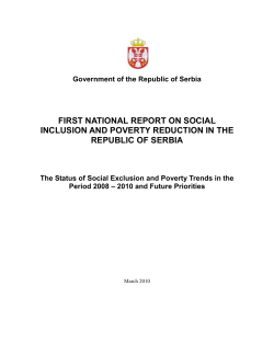 first national report on social inclusion and poverty reduction in the