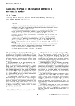 Economic burden of rheumatoid arthritis: a