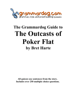 THE OUTCASTS OF POKER FLAT by Bret Harte &ndash; Grammar and Style