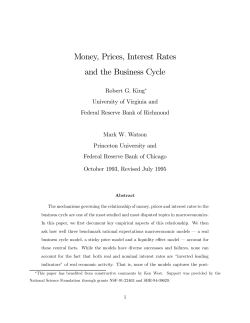 Money, Prices, Interest Rates and the Business Cycle