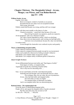 Hist Econ Thought - Chapter 13 Marginalism