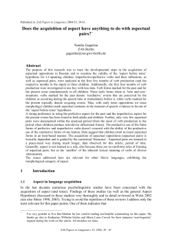 Does the acquisition of aspect have anything to do with