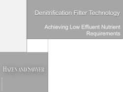 Denitrification Filter Technology - Ohio Water Environment Association