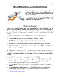 Introduction to Online Teaching and Learning