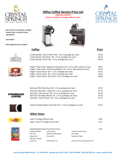 Price List - Crystal Springs Bottled Water