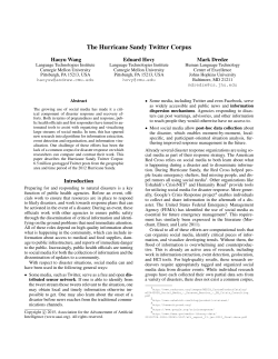 The Hurricane Sandy Twitter Corpus - JHU CS