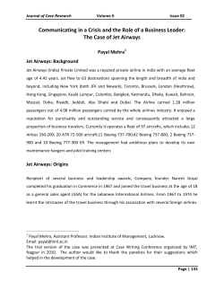 the Case of Jet Airways - Xavier Institute of Management