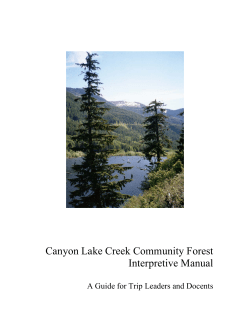 Canyon Lake Creek Community Forest Interpretive Manual