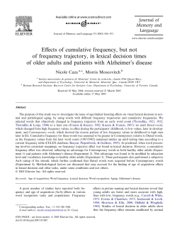 Effects of cumulative frequency, but not of frequency trajectory, in