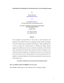 Small-Business Participation in the Informal Sector