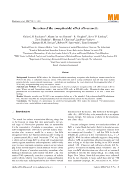 Duration of the mosquitocidal effect of ivermectin