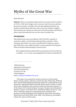 Myths of the Great War - University of Warwick
