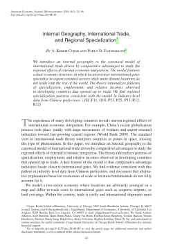Internal Geography, International Trade, and Regional Specialization