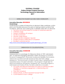 Foothill College Online Student Support Services 2017
