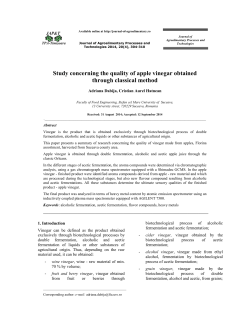 Study concerning the quality of apple vinegar obtained through