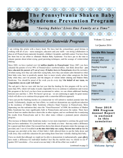 The Pennsylvania Shaken Baby Syndrome Prevention Program