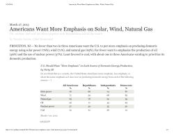 Americans Want More Emphasis on Solar, Wind, Natural Gas