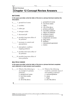 Chapter 12 Concept Review Answers