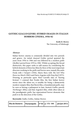gOTHIC/Giallo/gENRE: HyBRID IMAgES IN ITALIAN HORROR