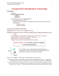 Unsupervised Classification (Clustering)
