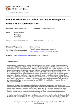 Early Netherlandish art circa 1550: Pieter Bruegel the Elder and his