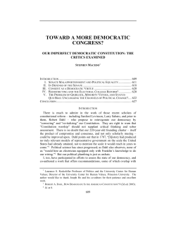 Our Imperfect Democratic Constitution