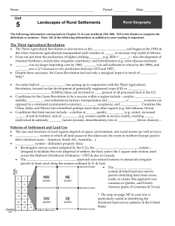 Landscapes of Rural Settlements