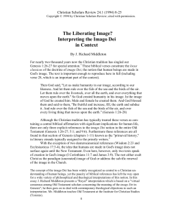 The Liberating Image? Interpreting the Imago Dei in Context