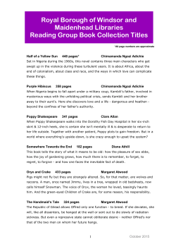 Reading Group Book Collection - Royal Borough of Windsor and