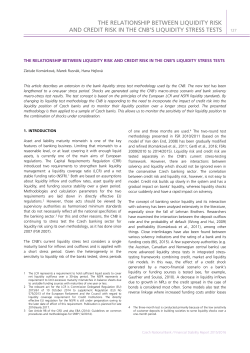 The relationship between liquidity risk and credit risk in the CNB`s