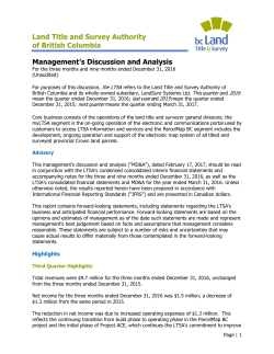 Management`s Discussion and Analysis of Financial