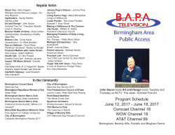Public access weekly guide - Birmingham Area Cable Board
