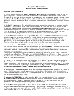 NMMI Medical Packet