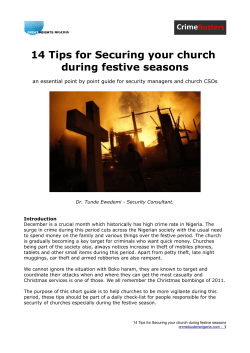 14 tips for church security during festive periods