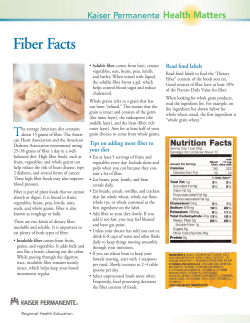 Fiber Facts - Kaiser Permanente