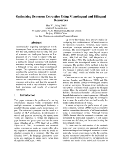 Optimizing Synonym Extraction Using Monolingual and Bilingual
