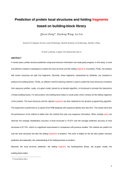 Prediction of protein local structures and folding fragments based on