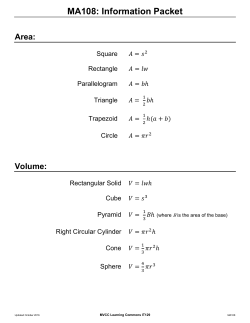 MA108: Information Packet
