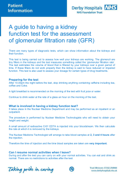 A Guide to having a Kidney Function Test