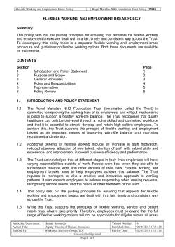 FLEXIBLE WORKING AND EMPLOYMENT BREAK POLICY
