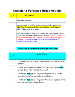 Louisiana Purchase Notes Activity