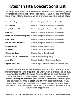 Song List for the Show