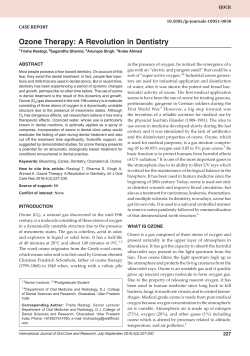 Ozone Therapy: A Revolution in Dentistry