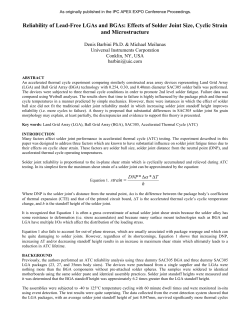Reliability of Lead-Free LGAs and BGAs: Effects of