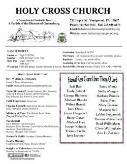 Rev. William C. McGuirk Faith Formation: Brian Lohr Ministry of Care