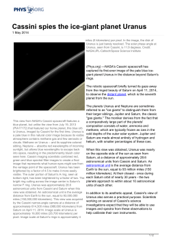 Cassini spies the ice-giant planet Uranus