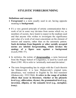 STYLISTIC FOREGROUNDING